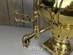 Antique Salisheva of Tula Imperial Russian Brass Samovar 1904 stamp with Tray