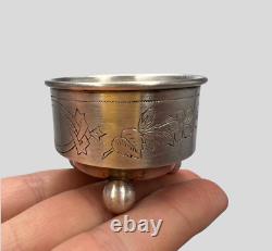 Antique Salt Cellar Bowl Silver 84 Original Rare Imperial Russian 19th Engraved