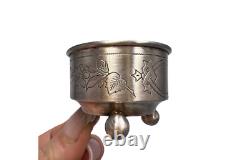 Antique Salt Cellar Bowl Silver 84 Original Rare Imperial Russian 19th Engraved