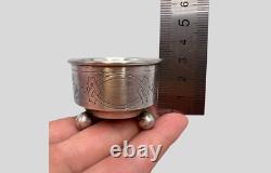 Antique Salt Cellar Bowl Silver 84 Original Rare Imperial Russian 19th Engraved