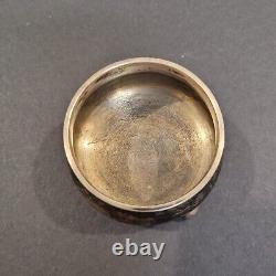 Antique Salt Cellar Cauldron Imperial Russian Silver 84