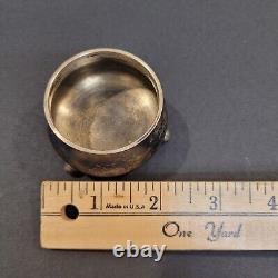 Antique Salt Cellar Cauldron Imperial Russian Silver 84