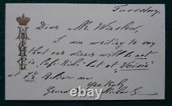 Antique Signed Card Grand Duke Michael Romanov Imperial Russia Cannes 1894