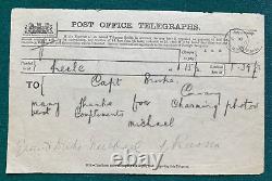 Antique Signed Grand Duke Michael Romanov Imperial Russian Telegram 1905 Keele