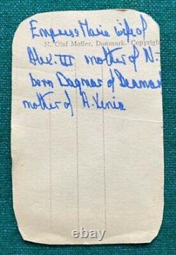 Antique Signed Postcard Imperial Russian Dowager Empress Romanov Dagmar 1925