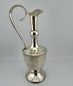 Antique Silver 84 Jug Engraved Russian USSR Art Rare Old 19th