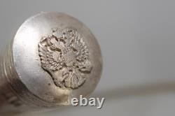 Antique Silver Walking Stick Imperial Russian Style St. George Double-Head