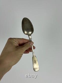 Antique Spoon Imperial Russian Silver 84 samples Blackening Family Coat of Arms