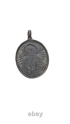 Antique Vintage Russian Imperial Sterling Silver 84, Jewelry Pendant Icon