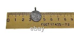 Antique Vintage Russian Imperial Sterling Silver 84, Jewelry Pendant Icon