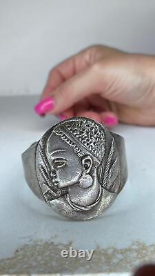 Antique/Vintage Russian Silver Plated Bracelet Bangle Handmade Imperial Very Old