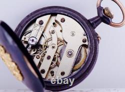 Antique WWI Era Imperial Russian Masonic Gunmetal Pocket Watch LeCoultre Caliber