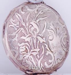 Antique WWI Imperial Russian Officer's Award Silver Engrave Pocket Watch c1916