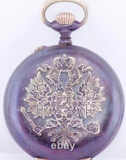 Antique WWI Pocket Watch Imperial Russian Officer's Award 8 Days Hebdomas
