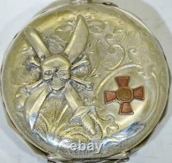 Antique WWI Wartime Era Imperial Russian Silver Pilot's Award Pocket Watch c1914