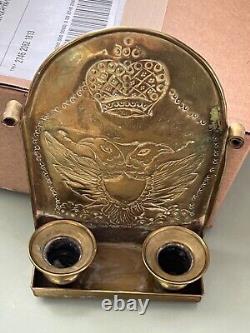 Antique brass imperial Russian eagle candle sconce ecclesiastical church c. 1910