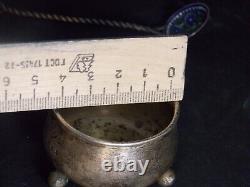 Antique imperial russian silver 84 enamel set, caviar spice herb salt, mark
