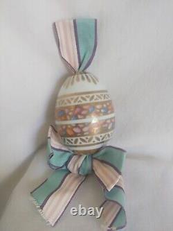 Antique old imperial russian porcelain factory easter egg delicate decoration