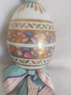 Antique old imperial russian porcelain factory easter egg delicate decoration