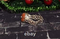 Antique russian Imperial Rare EXCLUSIVE SILVER Natural salmon coral ring