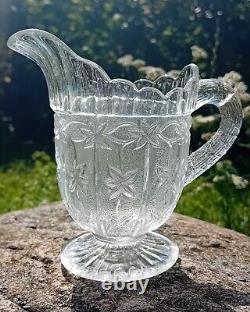 Antique russian imperial Maltsov glass creamer, 1890 year