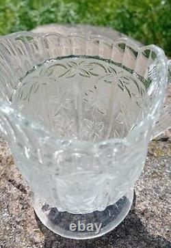 Antique russian imperial Maltsov glass creamer, 1890 year