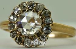 Astonishing antique Imperial Russian 18k gold, 1.07ct Diamonds ladies ring c1890