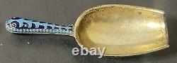 Atique Imperial Russian 88 Enameled Silver Scoop (V. Savinsky & Tiffany & Co)