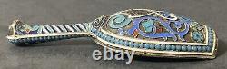 Atique Imperial Russian 88 Enameled Silver Scoop (V. Savinsky & Tiffany & Co)