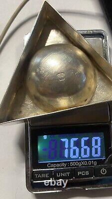 Authentic Antique Imperial Russian Silver Gilded Ash Tray Antip Kuzmichev 1895
