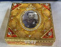 Authentic Imperial Faberge CORONATION SNUFF BOX In Faberge Box