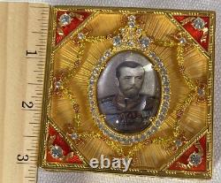 Authentic Imperial Faberge CORONATION SNUFF BOX In Faberge Box