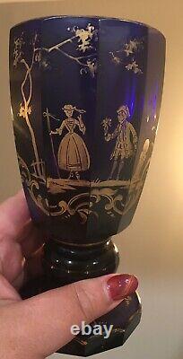BEAUTIFUL ANTIQUE IMPERIAL RUSSIAN GILDED GLASS BEAKER CUP GOBLET early 19 Pokal