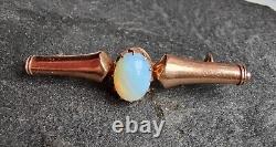 Beautiful Antique Imperial Russian 56 Gold Opal Brooch