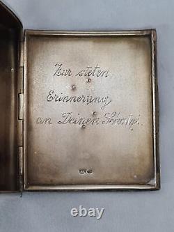 Beautiful Antique Imperial Russian 875 Sterling Silver & Gold Cigarette Case