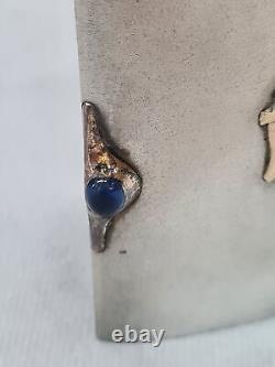 Beautiful Antique Imperial Russian 875 Sterling Silver & Gold Cigarette Case