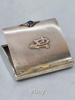 Beautiful Antique Imperial Russian 875 Sterling Silver & Gold Cigarette Case