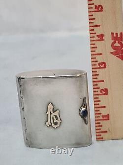 Beautiful Antique Imperial Russian 875 Sterling Silver & Gold Cigarette Case