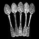 Beautiful Imperial Russian Niello Spoons Set 84 Silver, Dated 1856 Each Marked