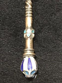 Beautiful Large 19 CM Spoon Cloisonne Enamel Silver 84 Russian Imperial Antiques