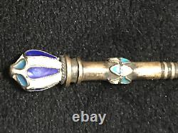 Beautiful Large 19 CM Spoon Cloisonne Enamel Silver 84 Russian Imperial Antiques