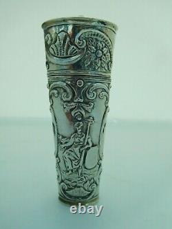 Beautiful Rare Large Russian Imperial Solid Silver Lancet / Etui Case