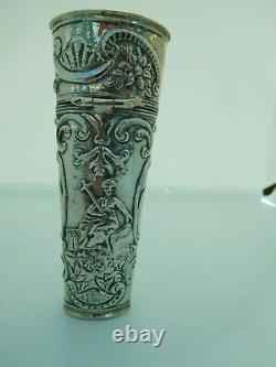 Beautiful Rare Large Russian Imperial Solid Silver Lancet / Etui Case