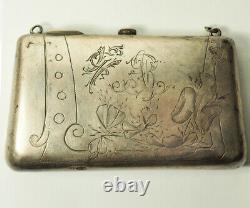 Beautiful antique Imperial Russian 84 silver small clutch purse bag Russia