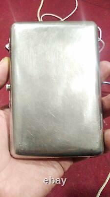 Big Antique Imperial Russian Engraved Sterling Silver 84 Cigarette Case 264 gr