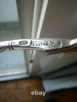 Big Russian Imperial antique silver spoon 84 Zolotnik 66gr Silver niello Russia