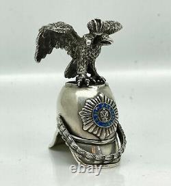 Carl Faberge Russian Imperial 88 Silver Enamel Shako Box