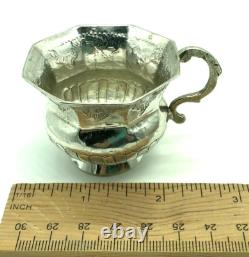 Catherine II Imperial Russian Antique 1795 Silver Charka Chased Cup Moscow Rare