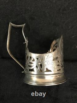 Collectible Antique Pre 1915 Imperial Russian 84 Silver Tea glass holder-238e
