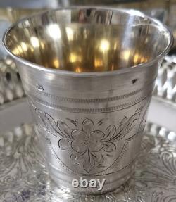 EXQUISITE Antique Imperial Russian Silver Shot Cup 1875